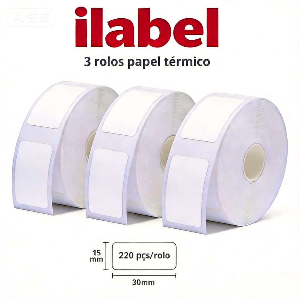3 Rolo（660PCS） Etiqueta ilabel WP9525 WP9529 12x30mm NAO COMPATIVEL COM NIIMBOT D110