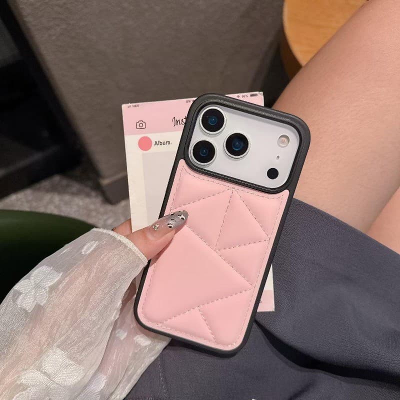 Grande Buraco Triangular Padrão Nuvem Para Baixo Jaqueta Caso De Telefone IPhone 11 12 13 14 15 16 17 Pro Max Plus 17 Ar