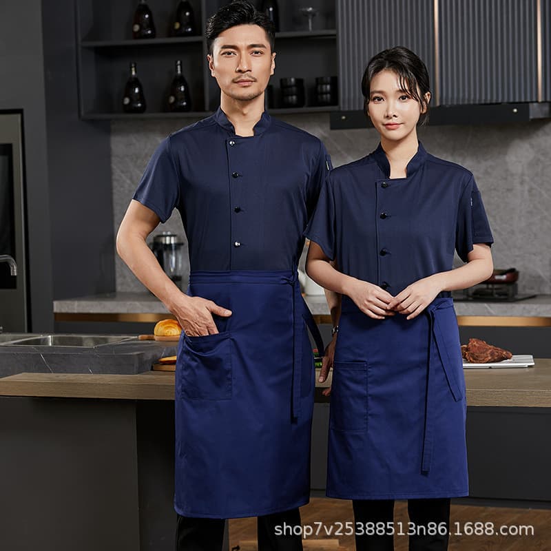 Personalizado personalizado corpo inteiro malha respirável roupas de verão estilo fino legal Chef roupas de trabalho man