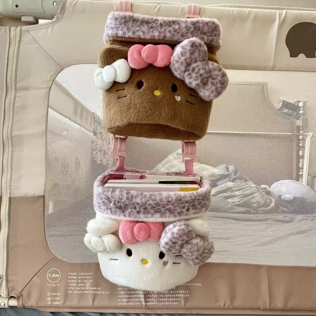 Saco de armazenamento de gatinho de pelúcia bonito saco de armazenamento de papelaria saco organizador de cosméticos sac