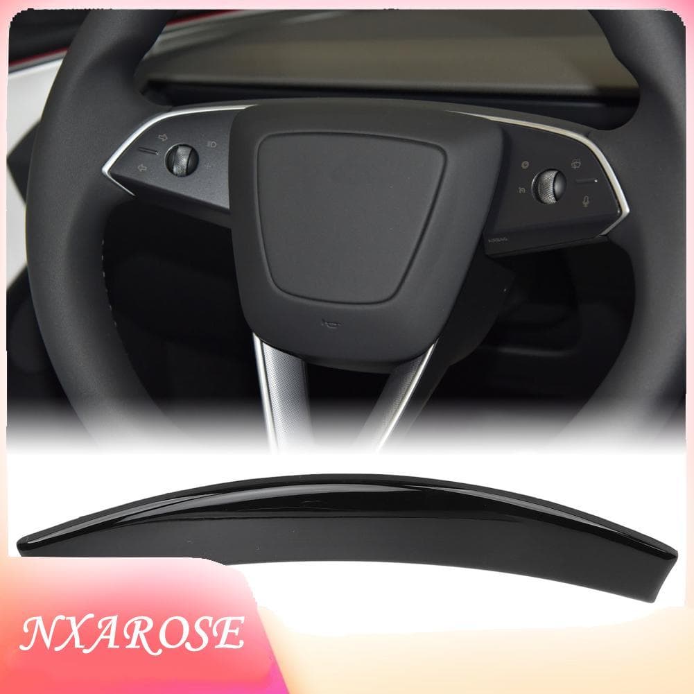Nxarose Guarnição do volante superior protetor quadro capa jogo para atualizar highlander 2024 (preto brilhante