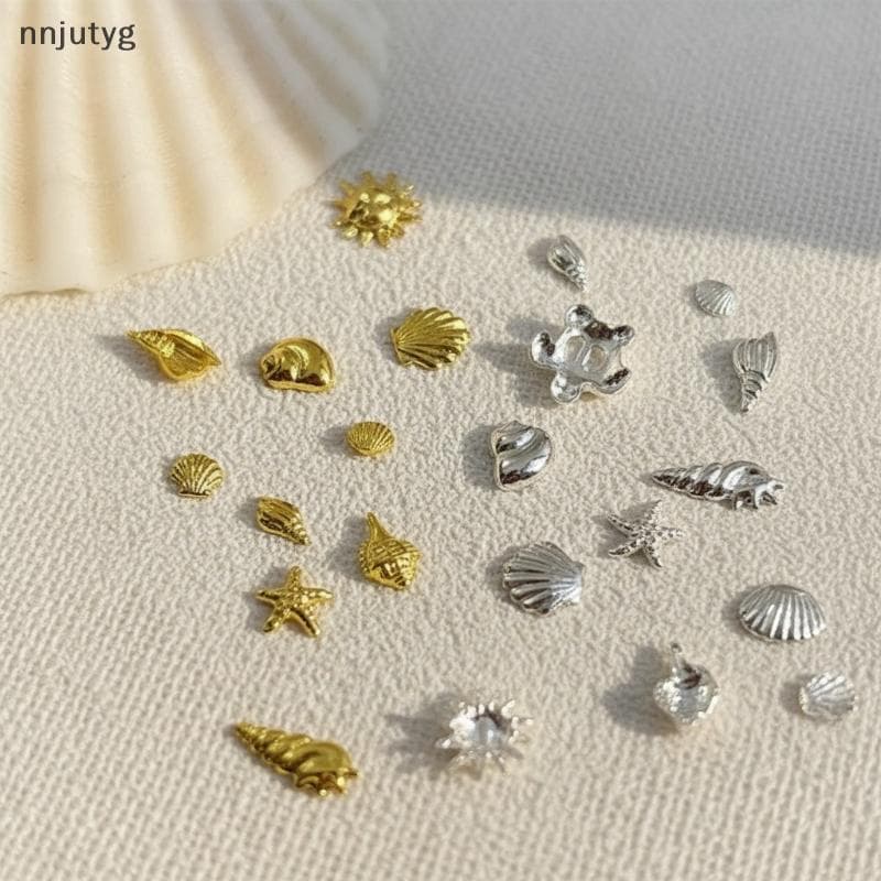 Ouro Prata Estilo Oceano 3D Estrela Do Mar Strass Metal Studs Decoração Da Arte Prego Para Unhas Acrílicas De Gel UV