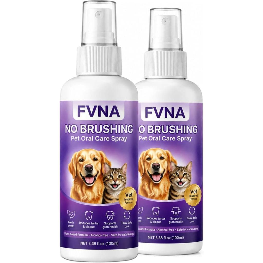 FVNA 2pcs Spray de Cuidado Oral para Animais de Estimação Sem Escovação, Refrescante de Hálito e Spray de Limpeza Dental