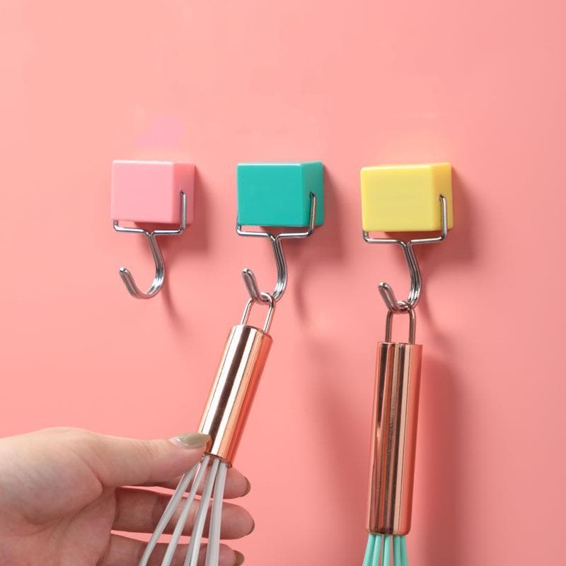 Novo estilo não-marcação perfurado ímã gancho geladeira adesivo gancho pegajoso atrás da porta cozinha banheiro gancho p