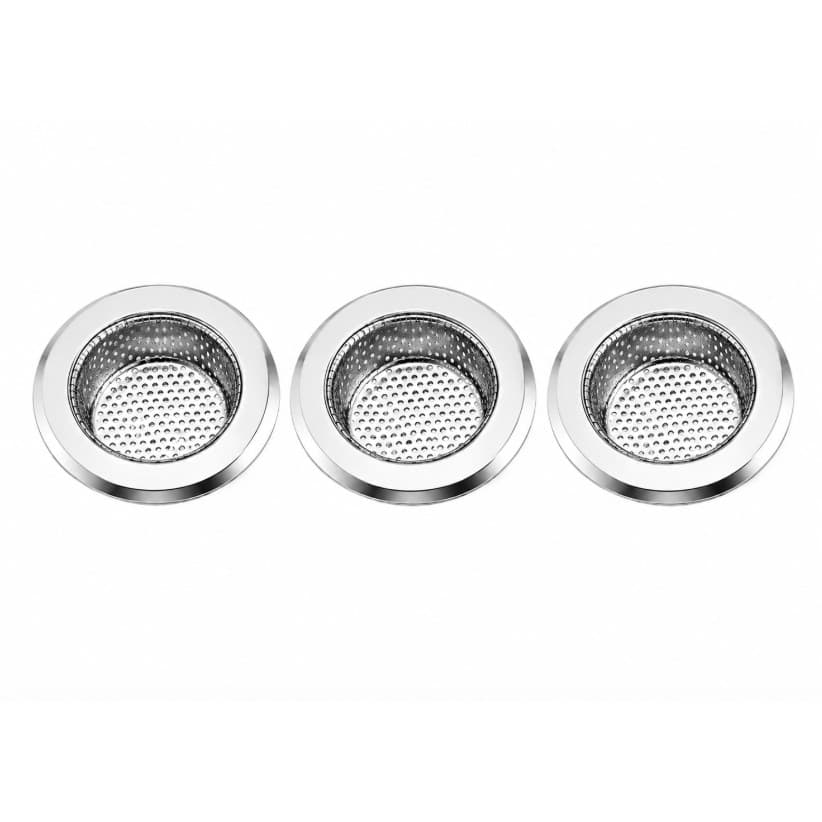 Kit 3 Ralos Pia Inox 5,4cm C/ Borda Filtro Cozinha Anti Entu