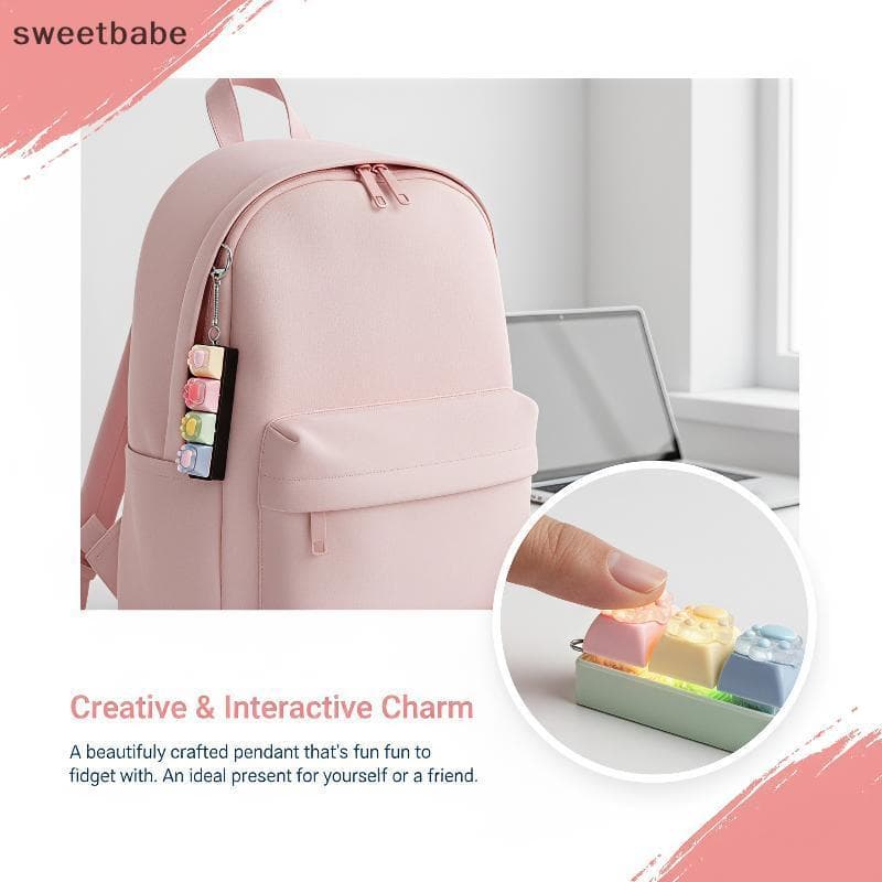 Bonito Gato Pata Mini Sensorial Fidget Chaveiro Macio Cli Botão Ansiedade Alívio Brinquedo Para Trabalhador De Escritóri