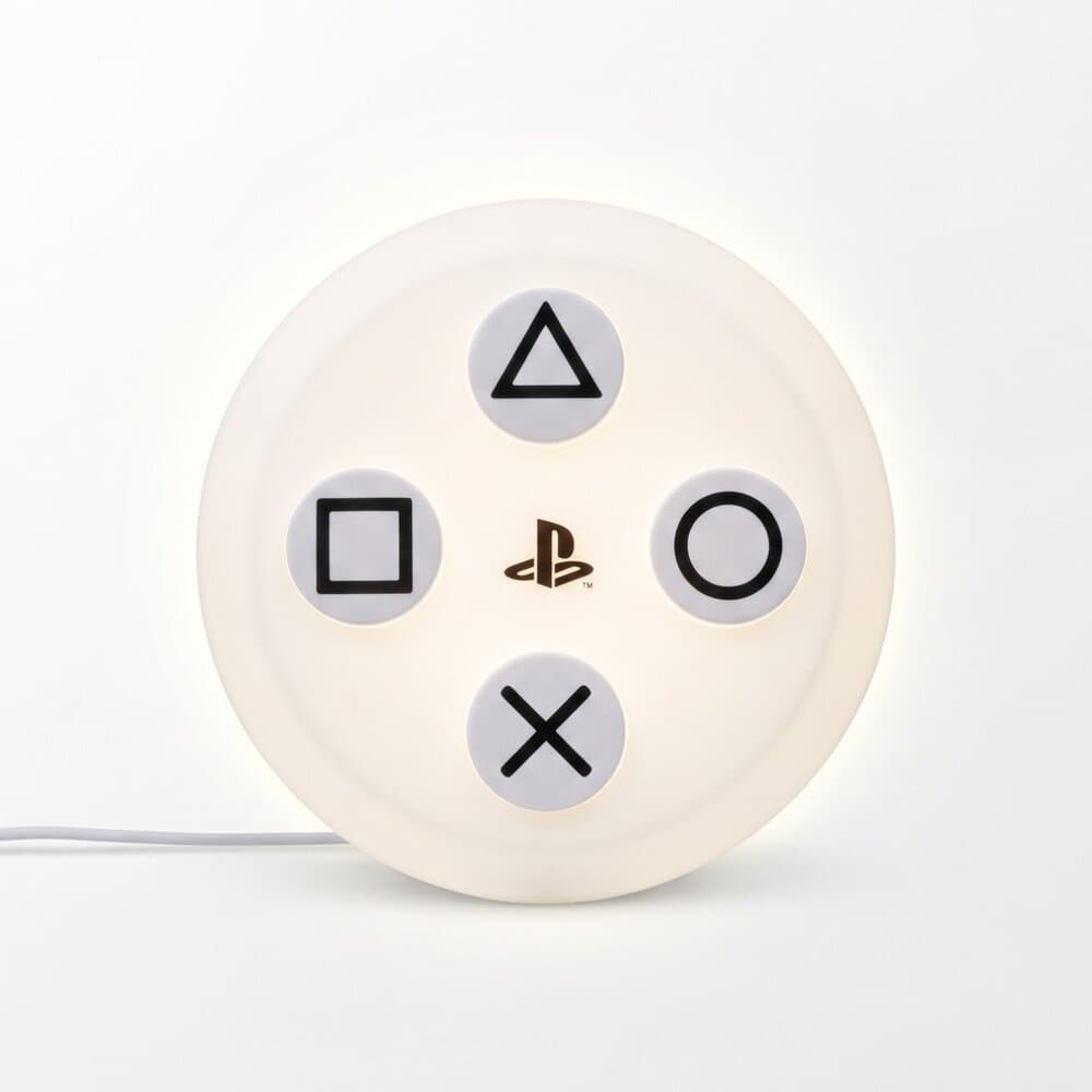 Luminária LED Botões PlayStation 5 | Decoração Gamer para Quarto e Escritório | Bivolt