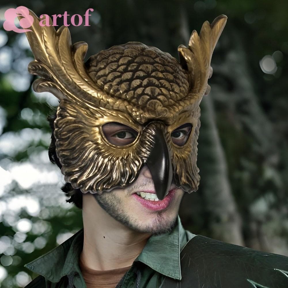 Máscara De Coruja ARTOF , Pássaro De Material PP Facial Completa Baile Design Realista Cabeça De Animal Estilo Assustado