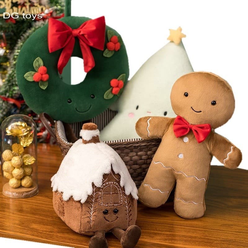 Almofada De Natal Ginger Pão De Gengibre Pelúcia De Chocolate Recheada Decoração Em Forma De Casa Divertida XMas Árvore