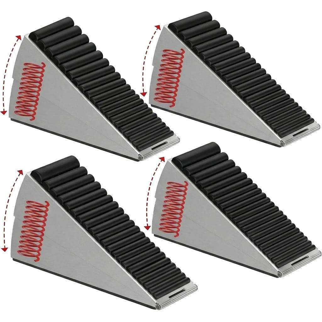 Conjunto de 4 Batentes de Porta Ajustáveis, Batente de Porta em Aço Inoxidável de Alta Resistência para a Parte Inferior