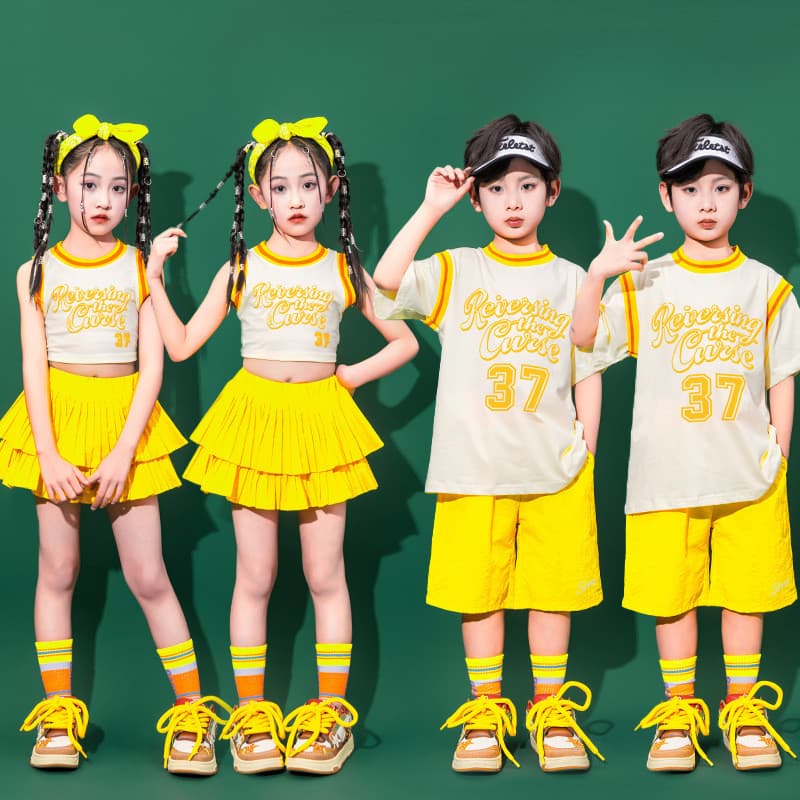 Traje infantil Cheerleading estudantes da escola primária jogos cerimônia de abertura traje classe uniforme desempenho d