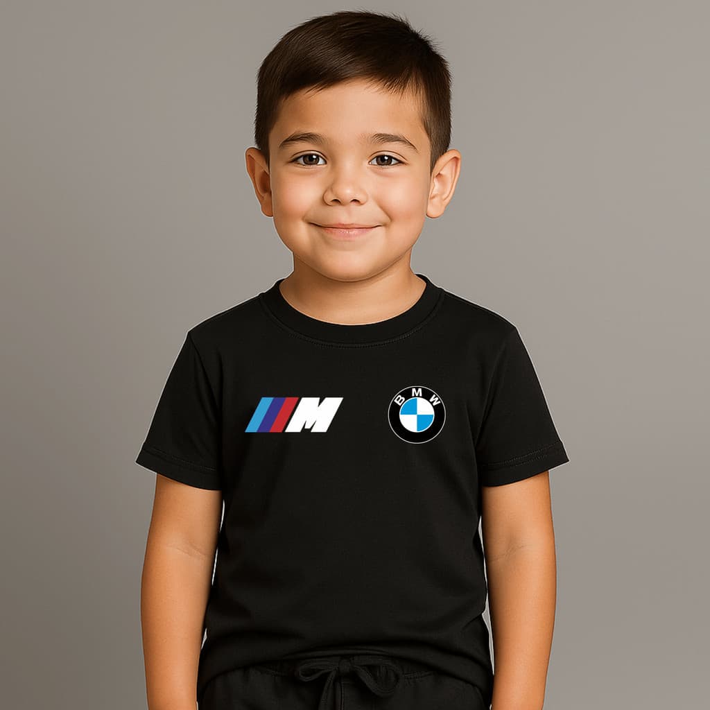 Camiseta Infantil Algodão  carro BMW  Sport Luxo Linha Esportiva