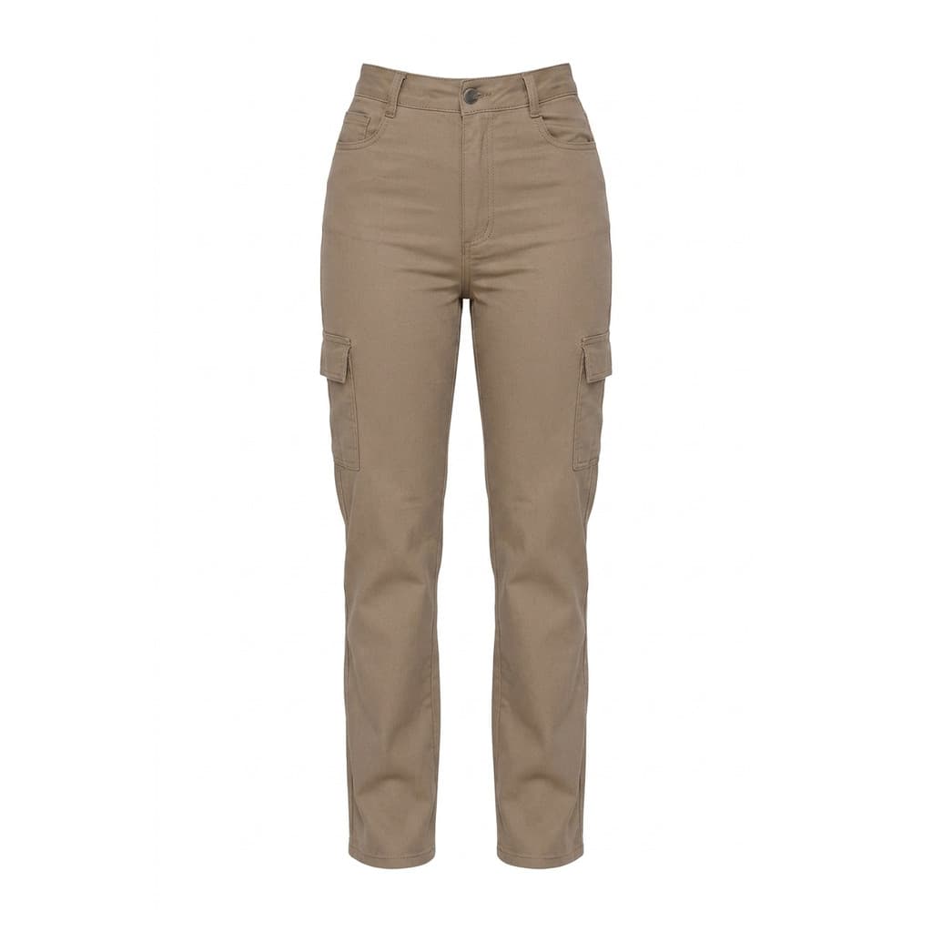 Calça Feminina Cargo Bege Escuro