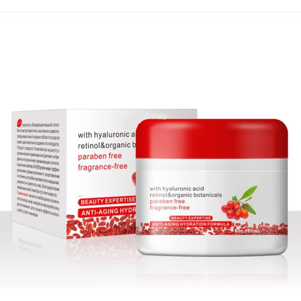Creme Facial Antienvelhecimento ZJchao Goji Berry, Hidratante Facial Revitalizante para Redução de Rugas e Sinais de Ida