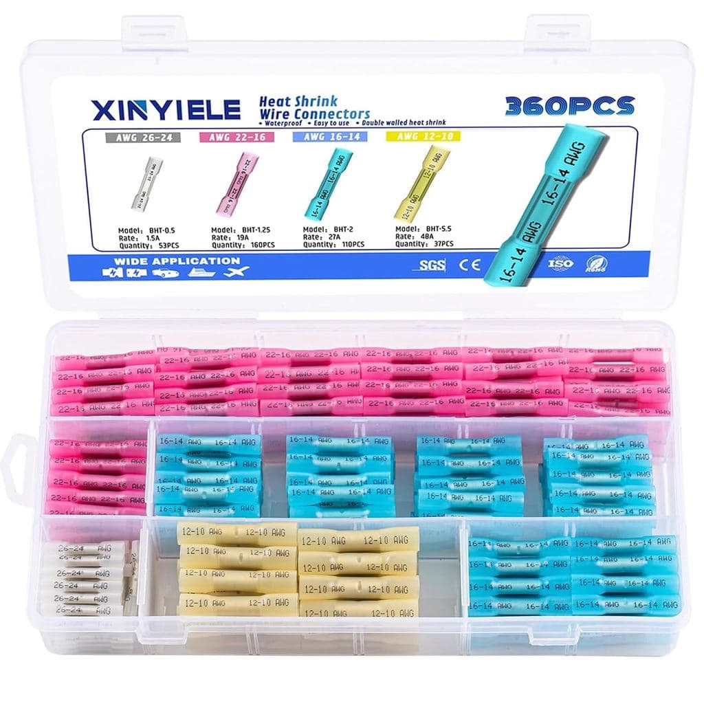 360 Peças de Conectores Termorretráteis de Emenda, Kit de Conectores de Fio, Conectores de Fio à Prova d'Água, Kit de Co