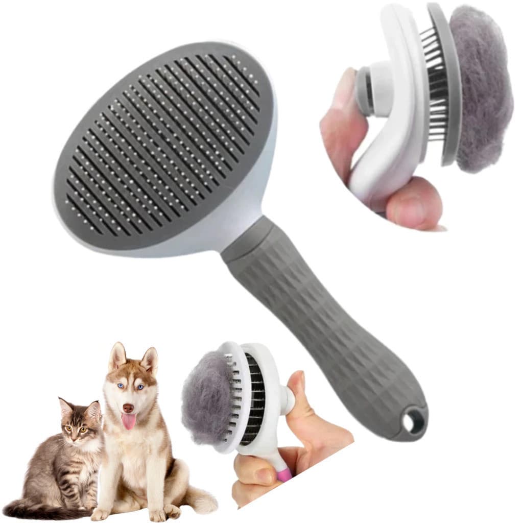Escova Removedora de Pelos para Cães e Gatos, Escova Massageadora Pet para Animais de Estimação