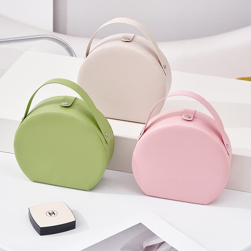 Saco cosmético semicírculo OEMODM personalizado de fábrica, alto valor, grande capacidade, portátil, suporte para mala,