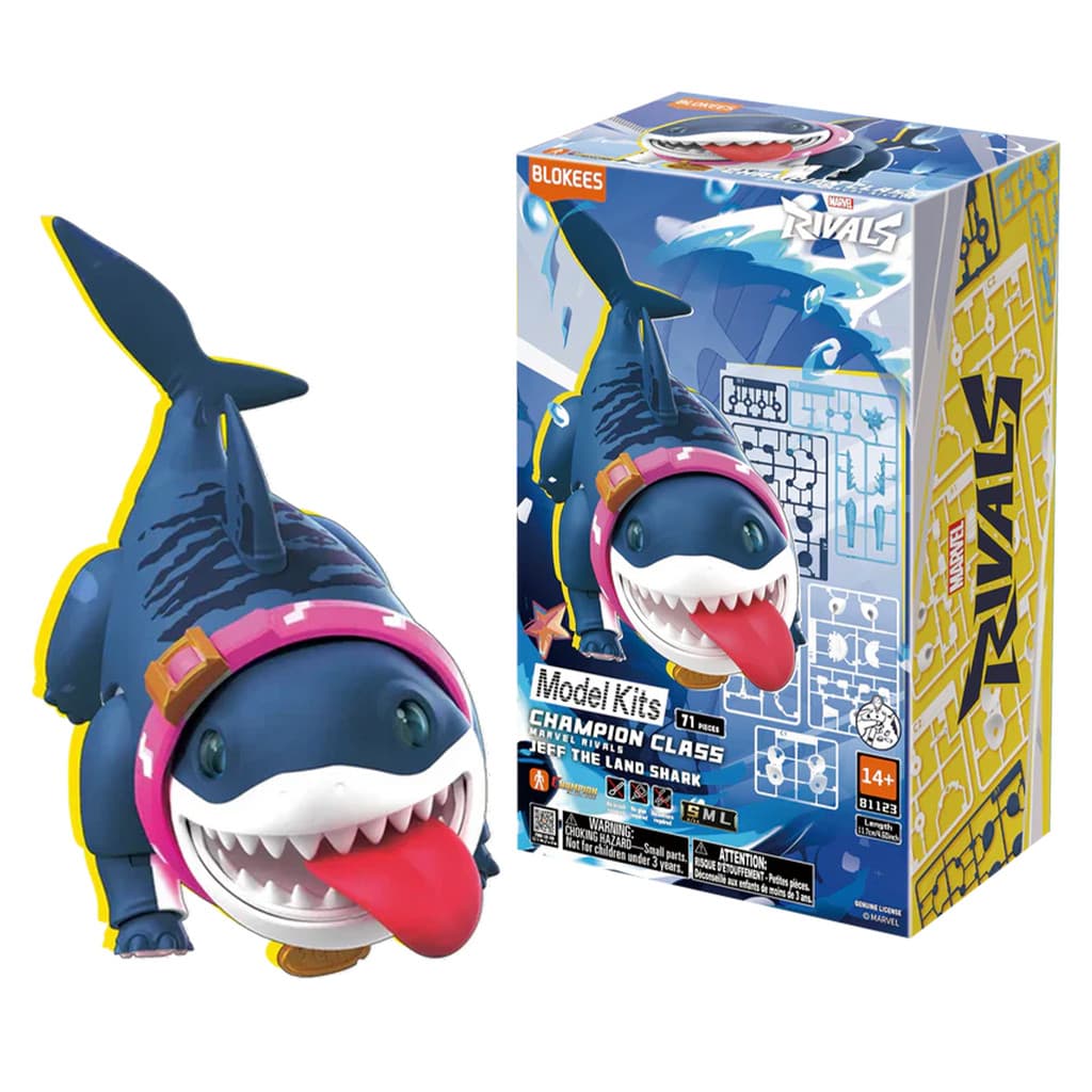 Figura Colecionável Jeff The Land Shark Marvel Champion Class Rivals Blokees