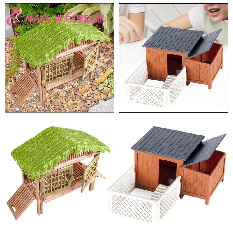 [Shining1] Brinquedo De Gaiola Estável Para Casa De Frango De Animais De Fazenda Em Miniatura Apartamento Moderno Decora