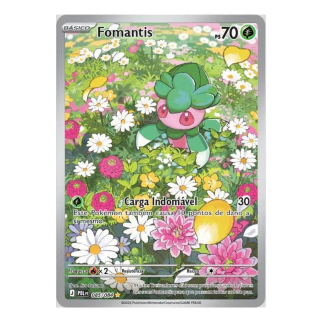 Carta Pokémon Fomantis 085/084 Ilustração Rara Copag