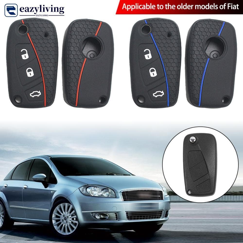 EAZYLIVING Capa Para Chave De Carro , Suporte Remota De Silicone Fiat Stilo , Grande Punto , Alto-Falante , Bravo , Line