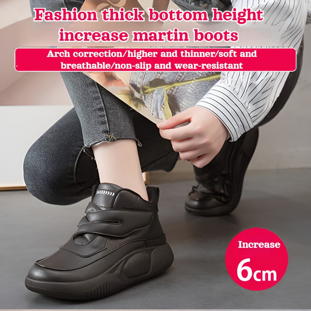 [Estilo Retrô Elegante] Botas Martin de cano alto com sola grossa JS/Botas Femininas e Masculinas/Coturnos