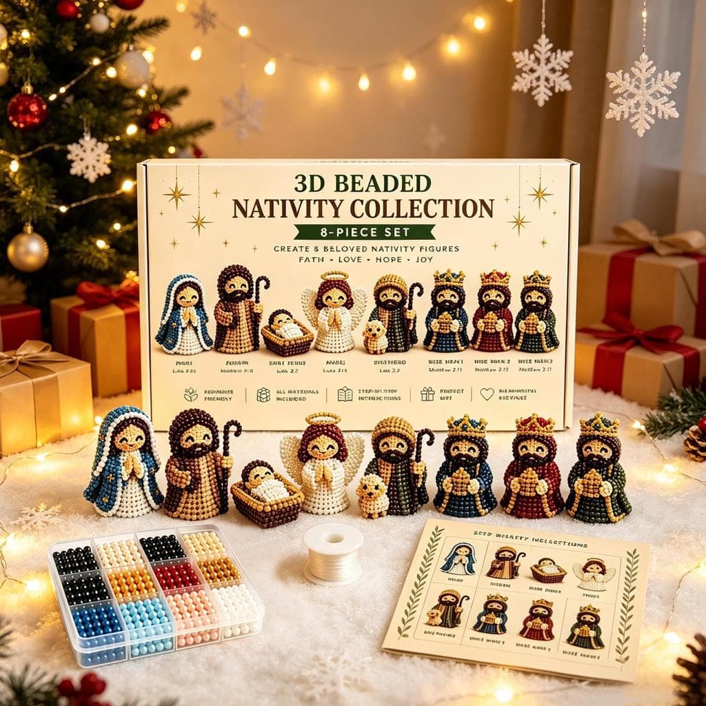 Natividade Grânulo Artesanato Kit 3D Frisado Coleção DIY Miçangas Figuras De Natal Estatuetas Decoração pomermy