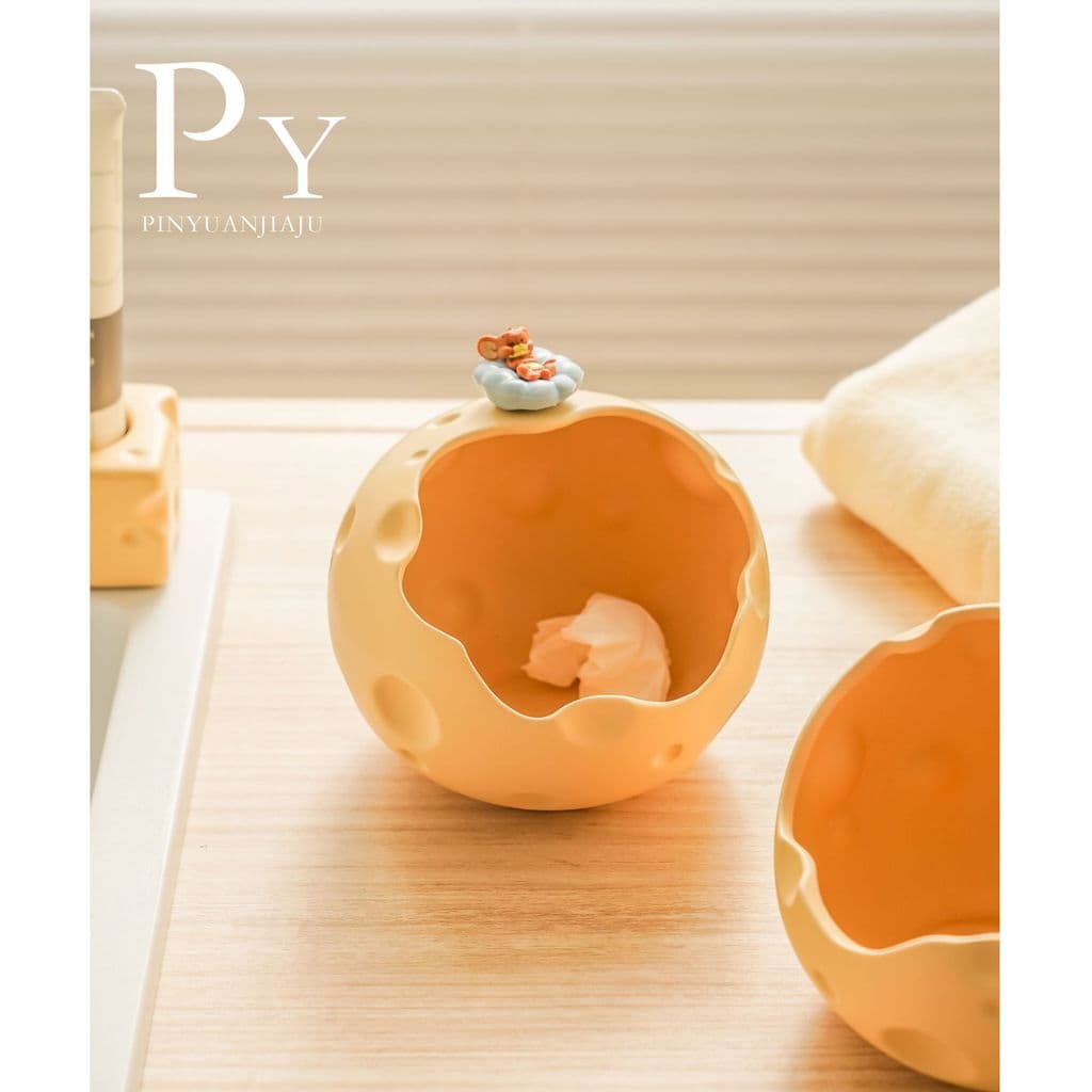 Estilo creme cerâmica queijo entrada chave armazenamento ornamentos de cerâmica caixa de armazenamento Anti-poeira