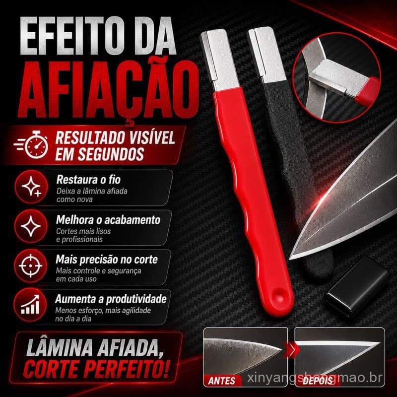 Afiador de facas multifuncional três em um, pedra de afiar facas e tesouras, afiador rápido de facas para cozinha.
