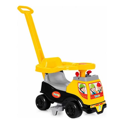 Totoka Baby Tractor Infantil Com Haste E Buzina 20kg Amarelo