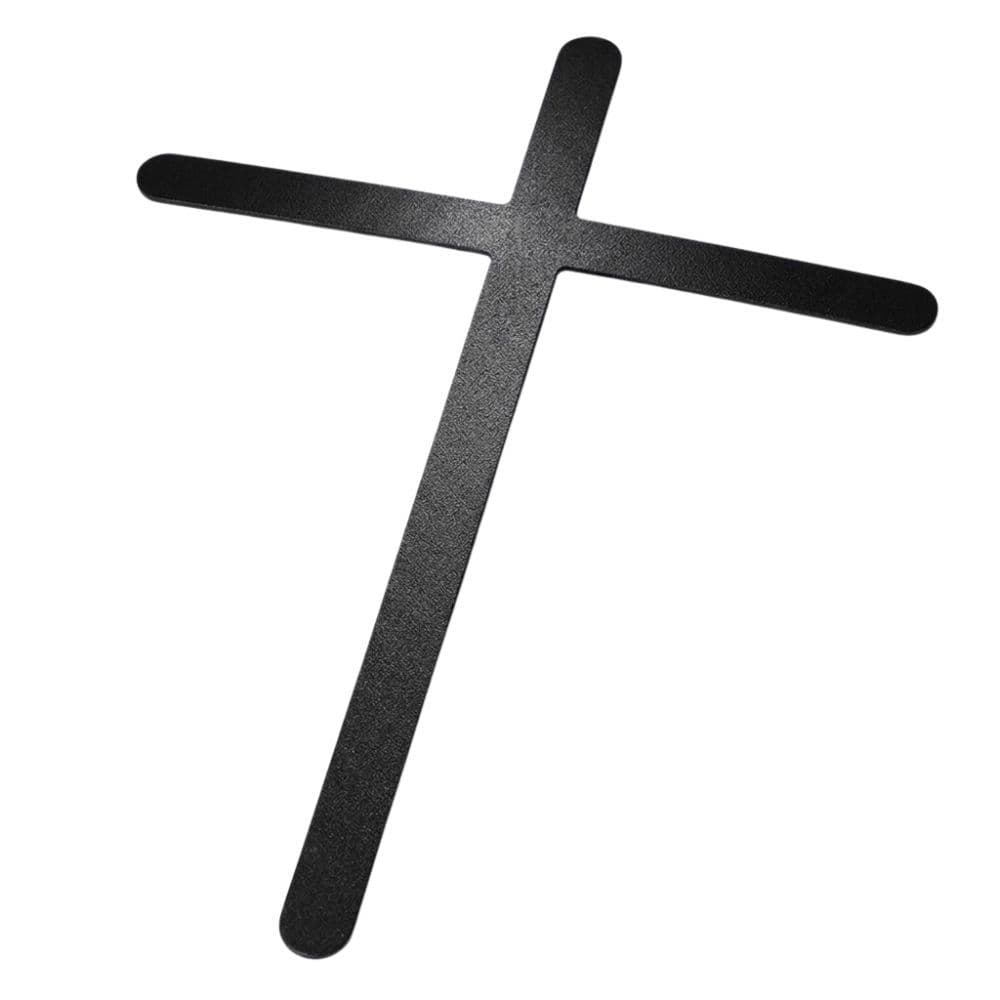 Cruz Crucifixo Slim Inox 28,5x19cm - Dupla Face- Preto Fosco