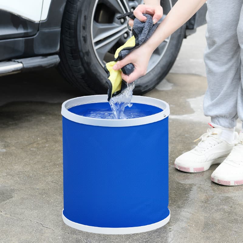 Balde dobrável portátil multifuncional, balde de carro para pesca ao ar livre, ferramenta de limpeza para lavagem de car