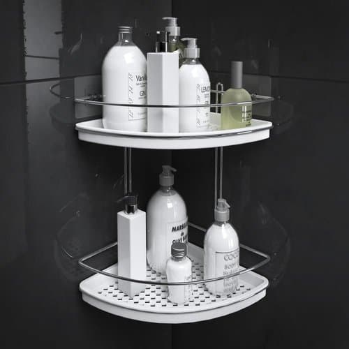 Organizador Canto Banheiro Multiuso 2 Niveis Resistente Branco