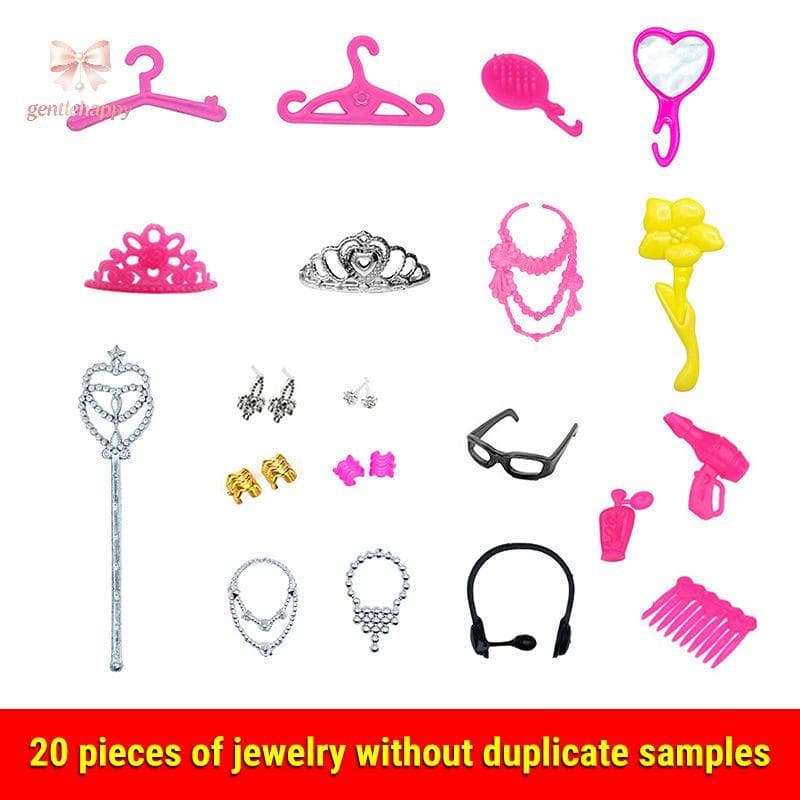 Gentlehappy 20 Pçs Brincos Universais Pulseiras Coroa Para 1/6 Boneca Acessórios Conjunto De Moda Da Menina Jóias DIY De