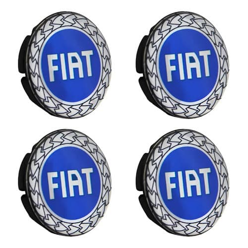 Kit 4 Calotinhas Centro Miolo Calota Azul Fiat Mobi Argo