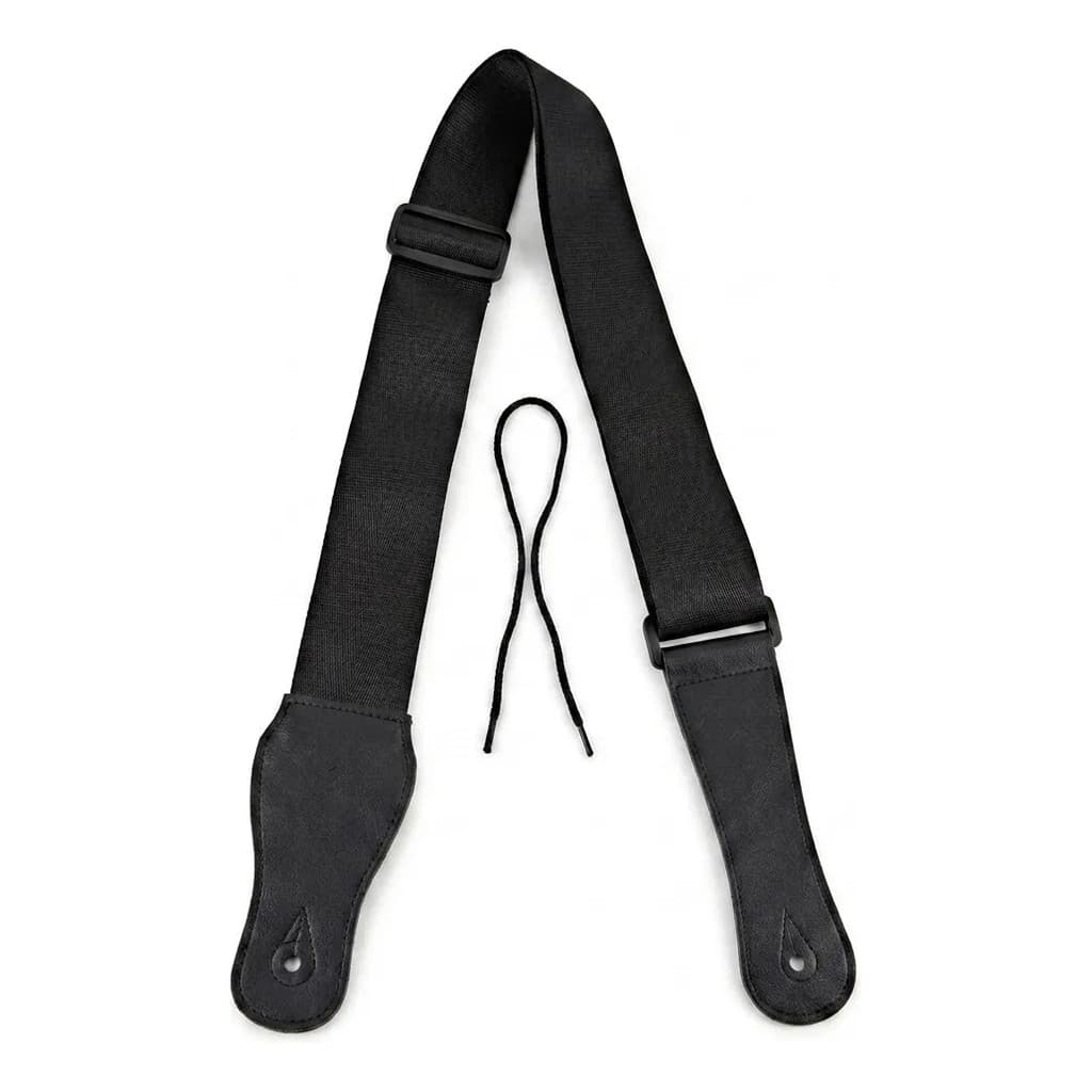 Correia Ajustável Preta Para Violão Guitarra Baixo Costurada
