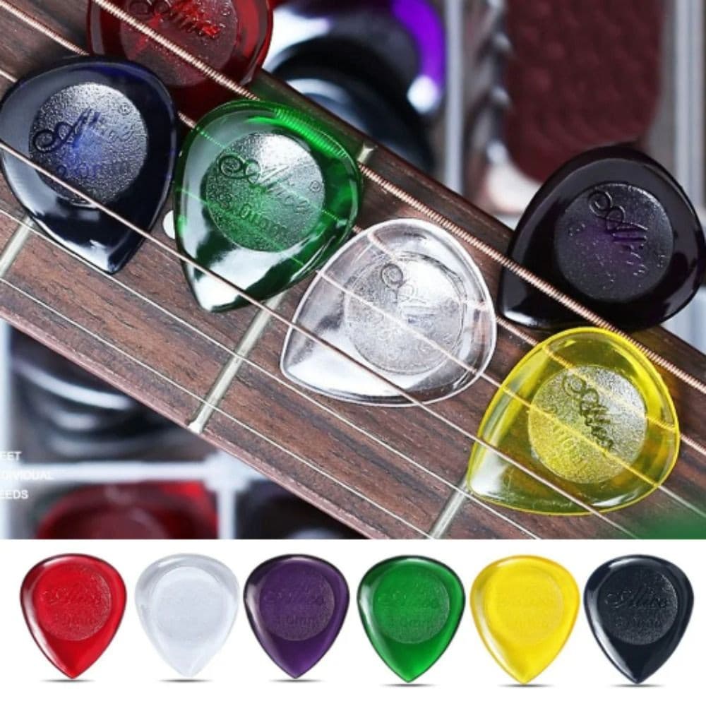 10 Peças Palhetas De Guitarra , Celulóide Para Acústica , Palheta Em Forma De Gota De Espessura Mista ABS