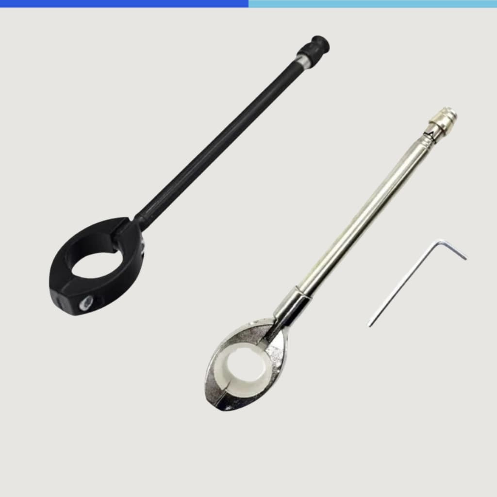Antena Corta Pipa Guidão em Aço Inox Retrátil Anti Cerol Antena Retrovisor para Moto - 7Estágios - Fixação no Guidão