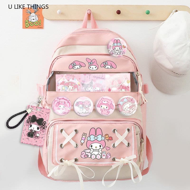 Kuromi Joint School Bag Cinnamon Dog Melody Peripheral Backpack Mochila Periférica Para Cães Do Ensino Fundamental Escol