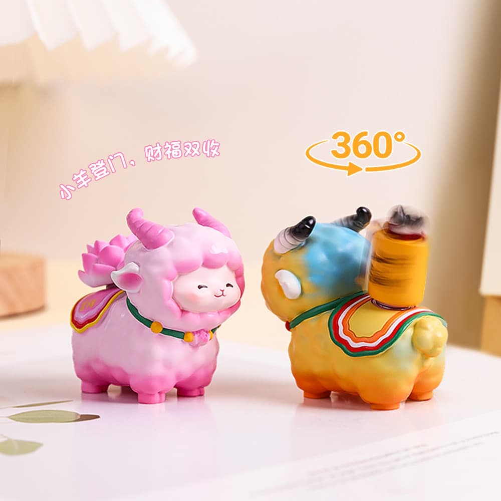 Estatueta de Ovelha do Zodíaco para Decoração de Escritório, Criativa e Rotativa, Novo Estilo Chinês, Lembrança Cultural