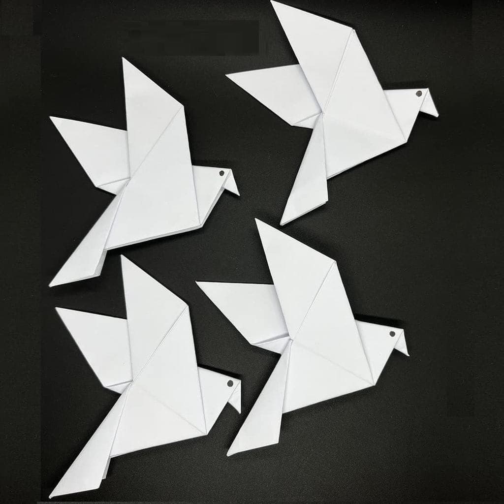 100 Peças de Pombas de Papel Origami Brancas para Decorações de Casamento Rústico, Festa de Aniversário, Chá de Panela,