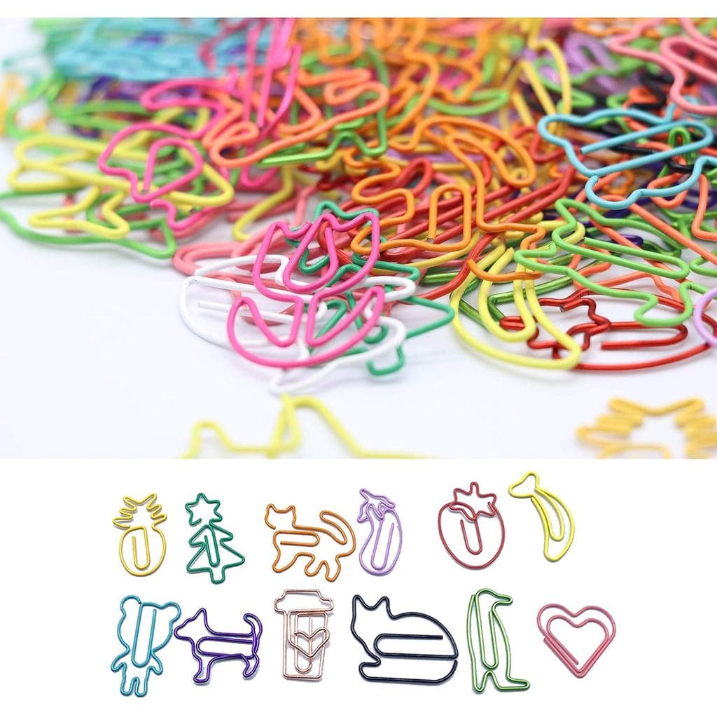 souG 210 peças de clipes de papel fofos em cores sortidas - Clipes de papel engraçados para marcadores de livros e organ