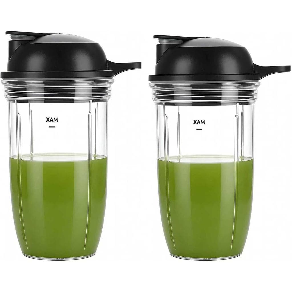 Copo de reposição para liquidificador pessoal de 18oz com tampa para viagem (Pacote com 2 peças) Compatível com NutriBul