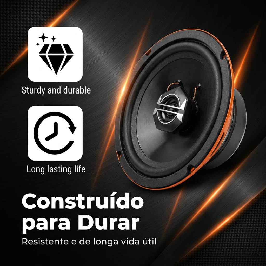 Alto-Falante Automotivo 6,5” 100W Coaxial Hi-Fi CTC-610 –Som Potente para Carro  1 Unidade