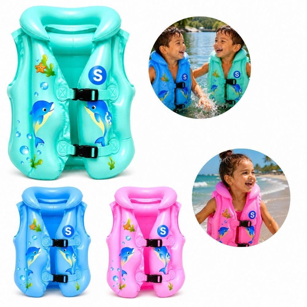BOIA COLETE SALVA VIDAS INFLAVEL INFANTIL 20KG AJUSTAVEL FLUTUADOR CRIANCAS PISCINA PRAIA LAGO AGUA