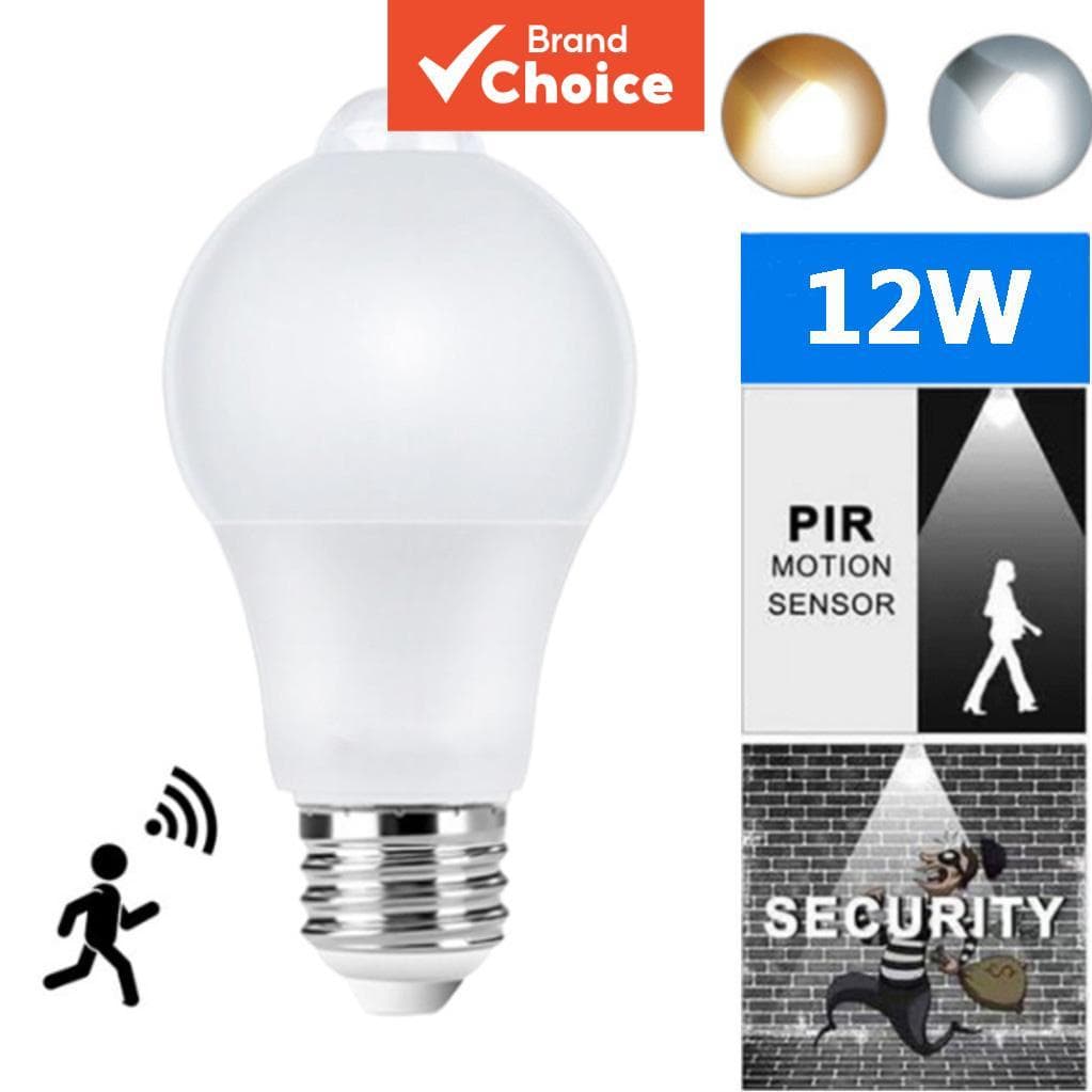 Lâmpadas LED com Sensor de Movimento AXUS E27 12W, Acionamento Automático por Movimento, Lâmpadas Inteligentes para
