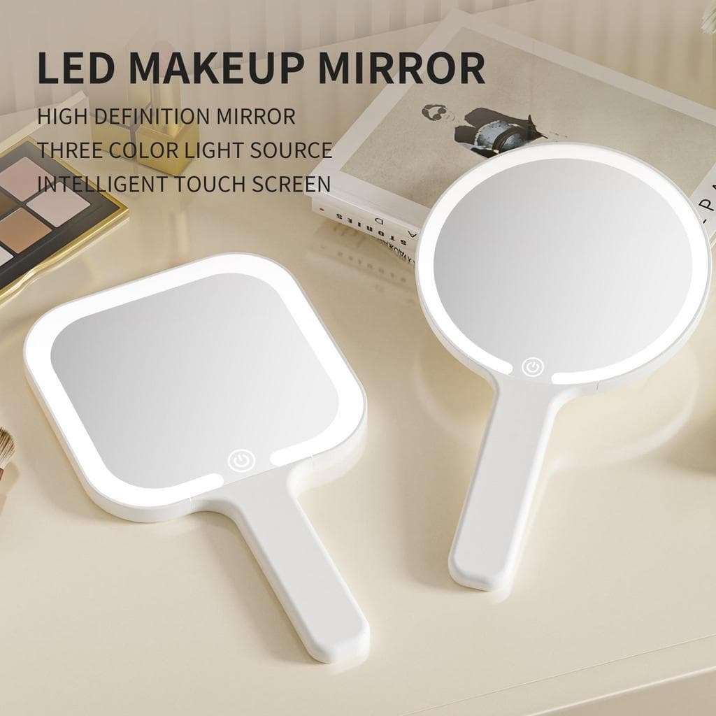 Espelho de maquiagem portátil LED recarregável portátil espelho de maquiagem dobrável espelho portátil HD espelho de maq