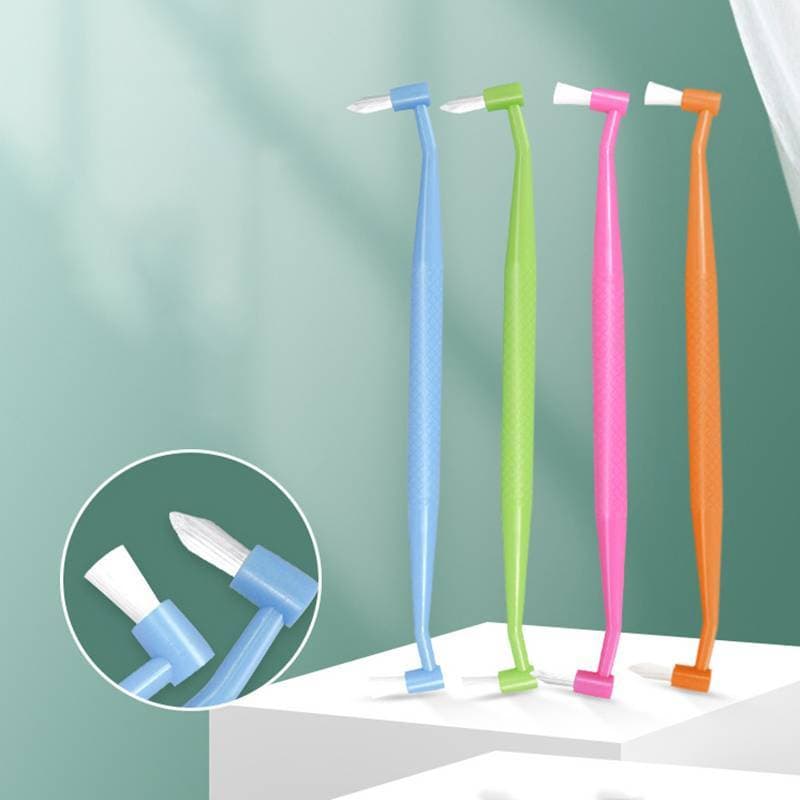 [Dhiint] Cabeça De Escova Única Plana Bíceps Fissura Sabedoria De Dentes De Cerdas Macias Limpeza Branqueamento