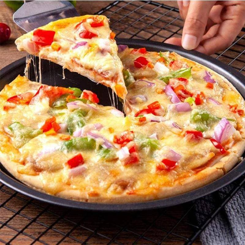 Assadeira De Pizza De Aço Carbono ZVT Nonsti 10/11/12/14 Polegadas Bandeja Redonda Ferramenta De Cozinha BR