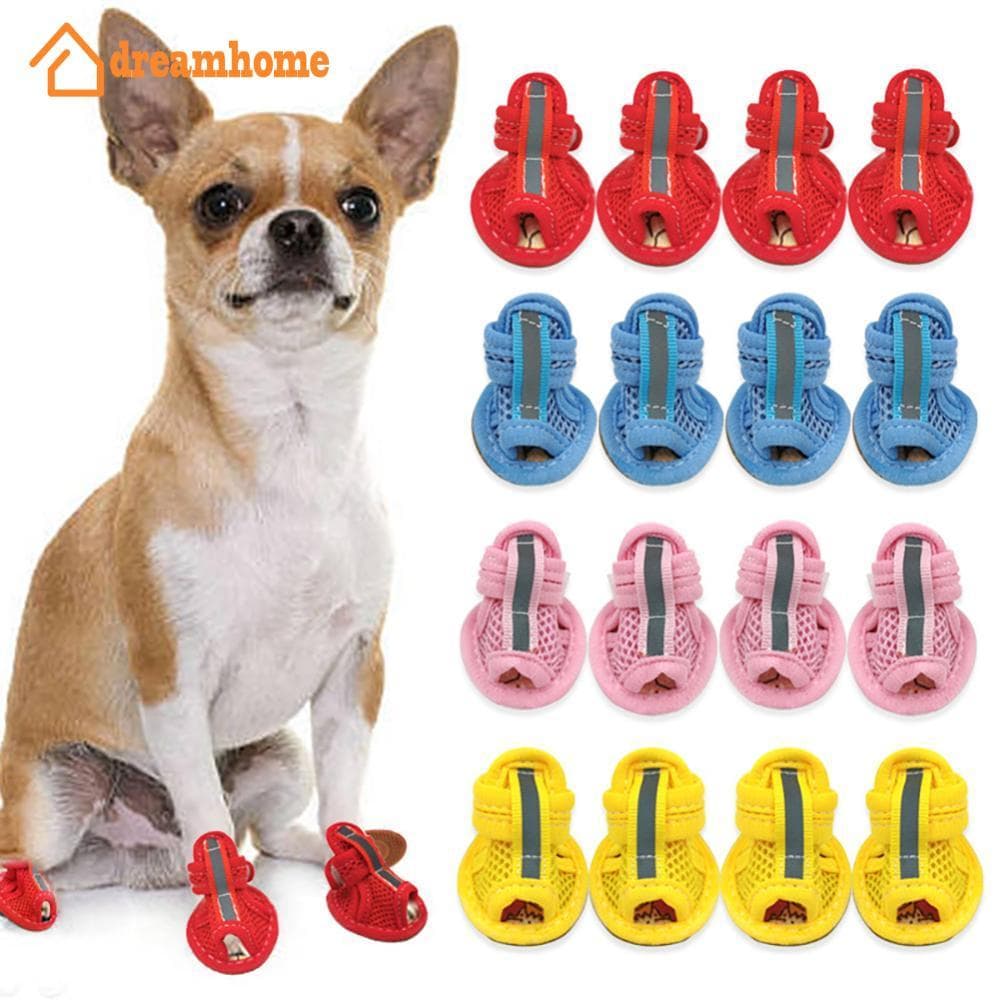 DREAMHOME Sandálias De Malha Respirável Para Cães Pequenos Sapatos De Verão Animais De Estimação Com Sola Elástica Antid